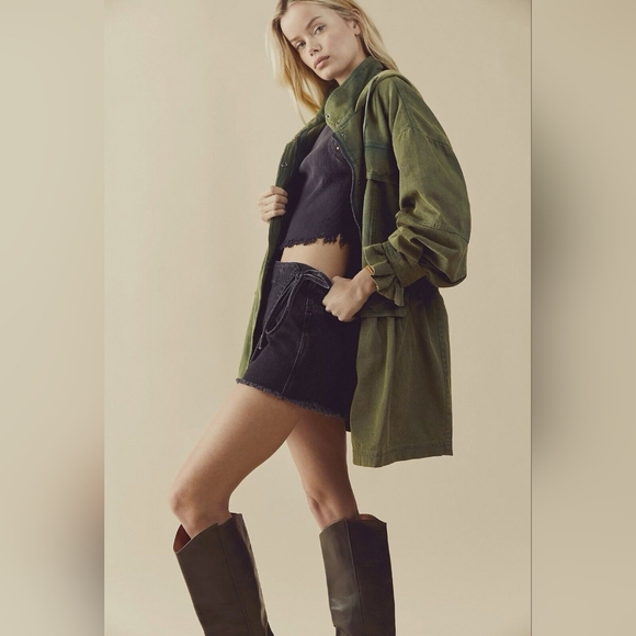 NWOT Free People Nocturne Oversized Parka Jacket, Green, Aged Pine, Sz Small - Picture 3 of 13